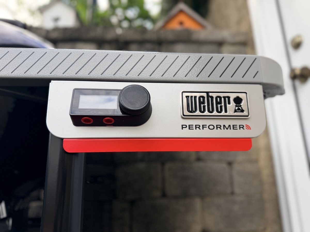 Weber 22-inch Performer Smart Charcoal Grill control panel.