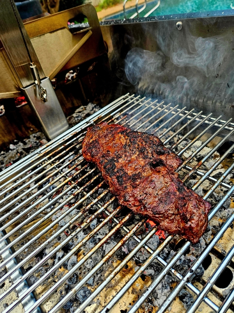 Grilled skirt steak.