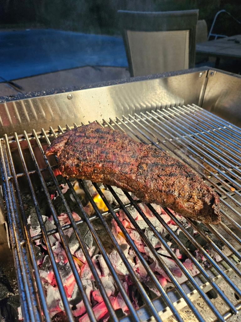 Tri-tip grilling.
