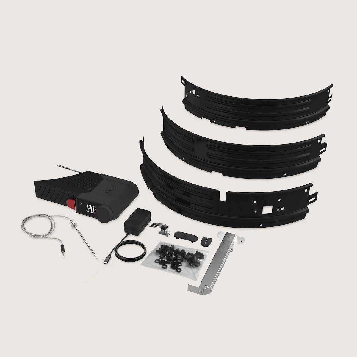 Weber Kettle Smart Ring parts shown neatly arranged and ready for assembly.